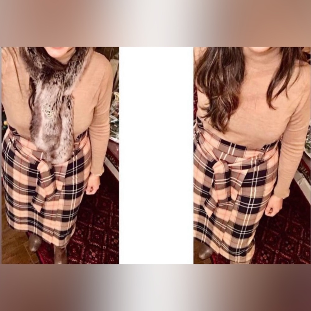 HM plaid check pencil skirt.